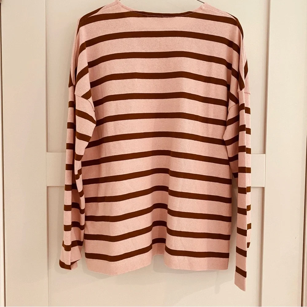 Boden top size 12 pink and brown stripes - Picture 6 of 7